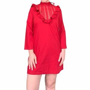 NEW Free People Red Long Sleeve Boho Mini Dress Small